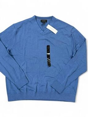 NWT Banana Republic 100% Merino Wool Blue Sweater Size XL